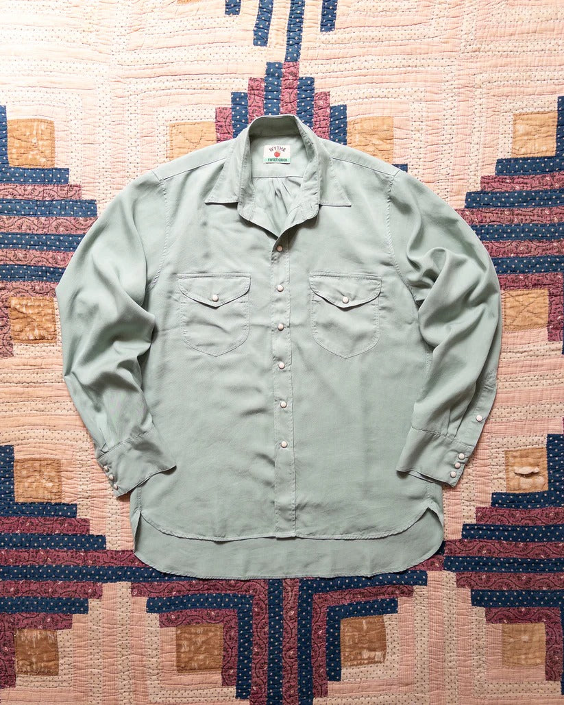 WYTHE Tencel Pearlsnap Shirt - Sage