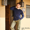 【UES】Indigo Yarn-Dyed Honeycomb Thermal T-shirt