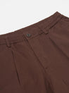 【Universal Works】Pleated Track Short In Chocolate Twill / 客製3x1斜紋棉布 緹花細節 寬鬆短褲