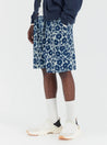 【Universal Works】Pleated Track Short In Indigo Hand Print Cotton / 印度手印藍染 立體緹花布 寬鬆短褲