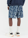 【Universal Works】Pleated Track Short In Indigo Hand Print Cotton / 印度手印藍染 立體緹花布 寬鬆短褲