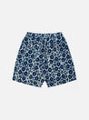 【Universal Works】Pleated Track Short In Indigo Hand Print Cotton / 印度手印藍染 立體緹花布 寬鬆短褲