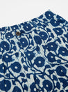【Universal Works】Pleated Track Short In Indigo Hand Print Cotton / 印度手印藍染 立體緹花布 寬鬆短褲