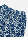 【Universal Works】Pleated Track Short In Indigo Hand Print Cotton / 印度手印藍染 立體緹花布 寬鬆短褲