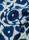 【Universal Works】Pleated Track Short In Indigo Hand Print Cotton / 印度手印藍染 立體緹花布 寬鬆短褲