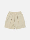 【Universal Works】Pleated Track Short In Stone Paper Touch Cotton / 絲質客製棉布 寬鬆短褲