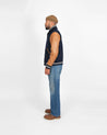 【Dehen 1920】Varsity Jacket Dark Navy Melton / Antique Rust Leather 