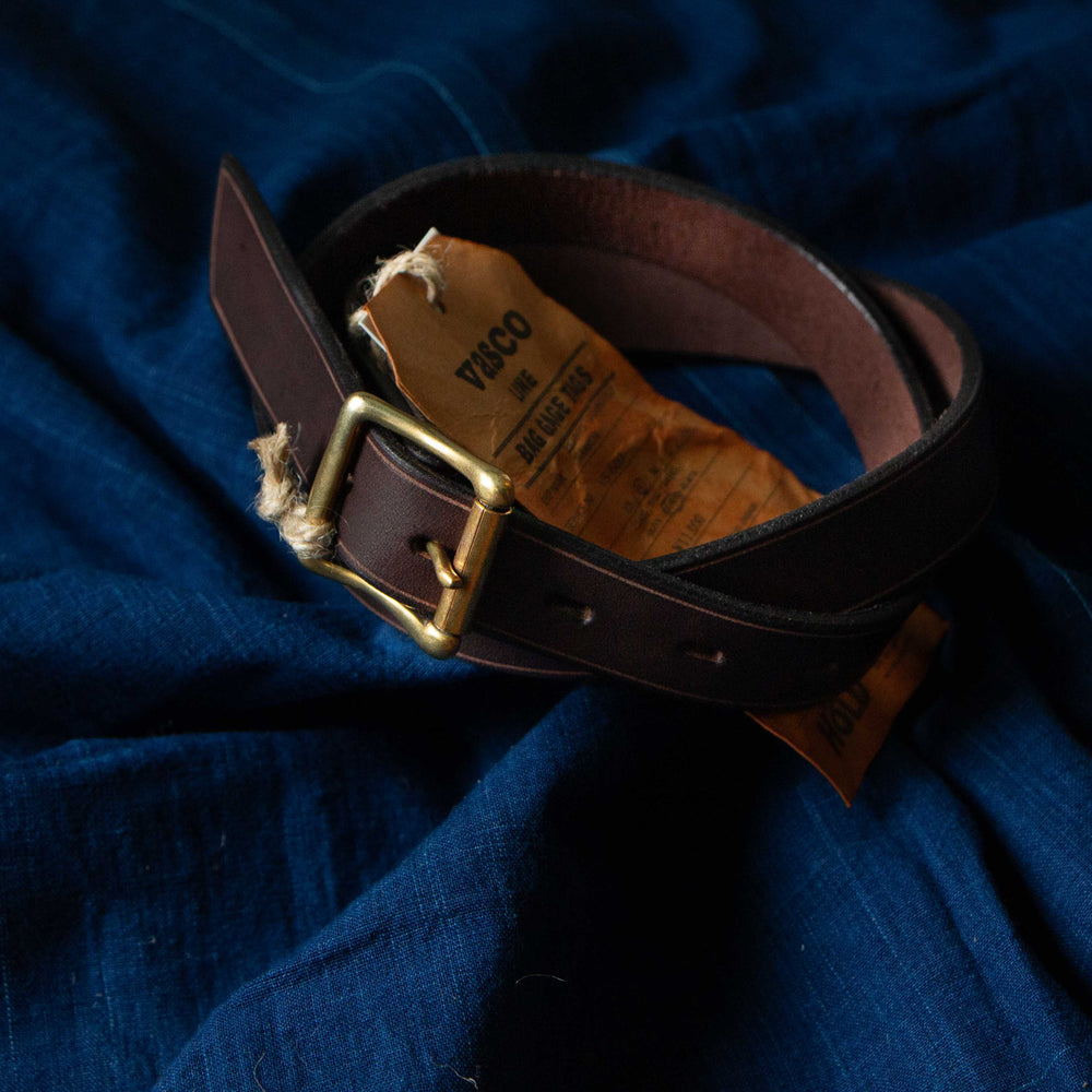 VASCO Leather Garrison Belt Narrow Brown