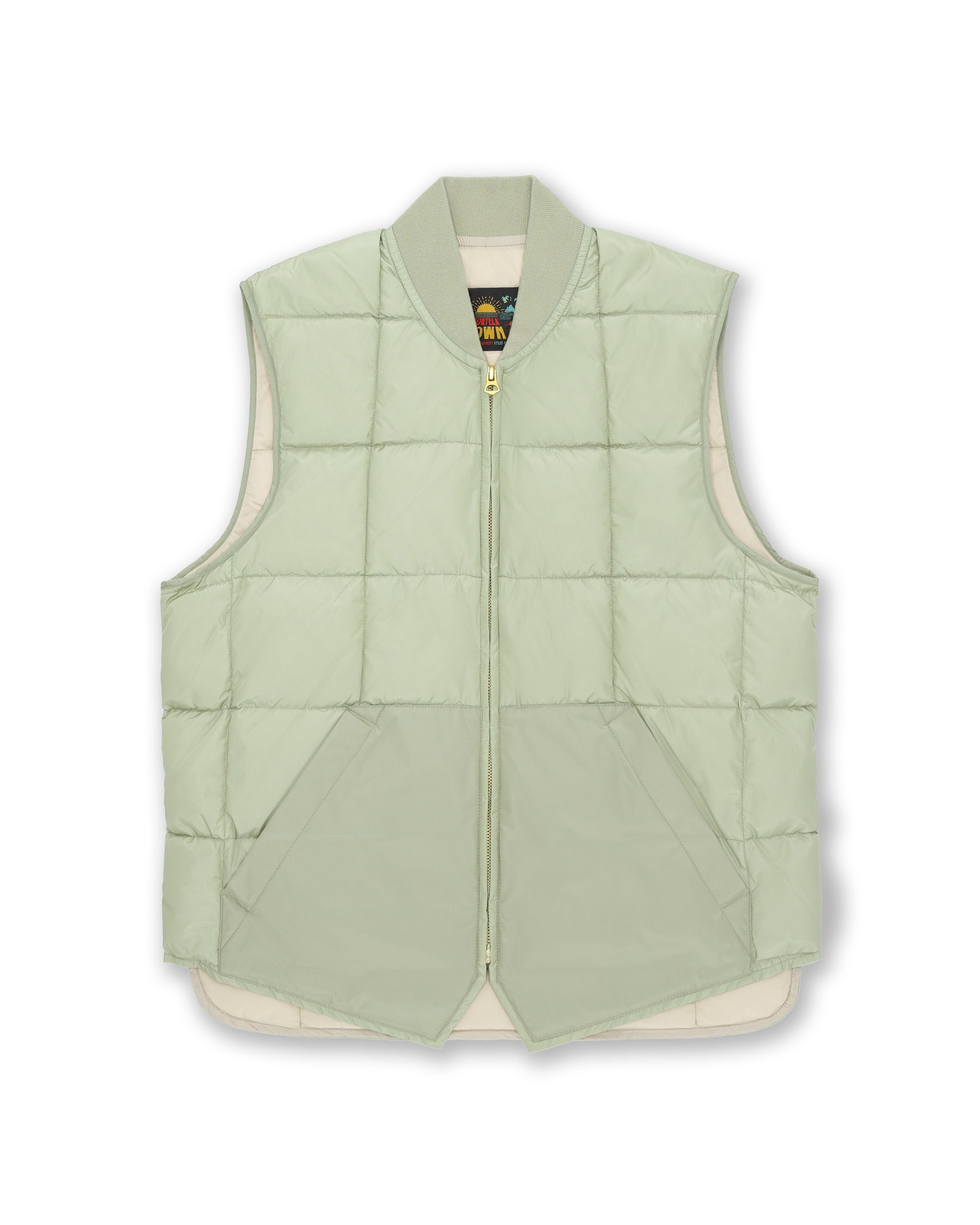 Fortela】Vest1 Nylon Padded Vest LIGHT GREEN – Blue Beach Denim Fortela】Vest1 Nylon Padded Vest LIGHT GREEN – Blue Beach Denim