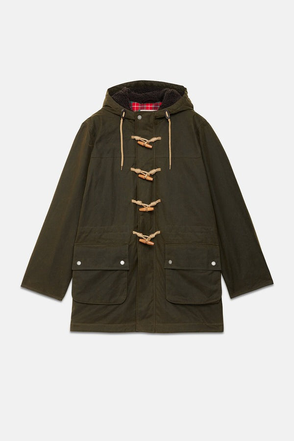 Baracuta】Waxed Duffle Coat Deep Moss – Blue Beach Denim