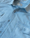【WYTHE】Chambray Workshirt - Distressed and Sunfaded Indigo 