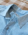 【WYTHE】Chambray Workshirt - Distressed and Sunfaded Indigo 