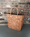 【WYTHE】Cognac Western Tooled Leather Bag - Large