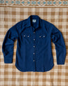 【WYTHE】Yarn Dyed Sateen Pearlsnap Shirt - Indigo
