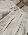 【WYTHE】Pleated Slub Cotton Linen Twill Chino - Unbleached 原棉色棉麻混紡高腰寬鬆直筒卡其褲