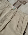 【WYTHE】Pleated Slub Cotton Linen Twill Chino - Camp Khaki  復古米色棉麻混紡高腰寬鬆直筒卡其褲