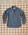 【WYTHE】Tencel Gabardine Pearl Snap Shirt - Faded Black