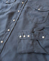 【WYTHE】Tencel Gabardine Pearl Snap Shirt - Faded Black