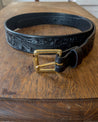 【WYTHE】Western Tooled Leather Belt - Black 