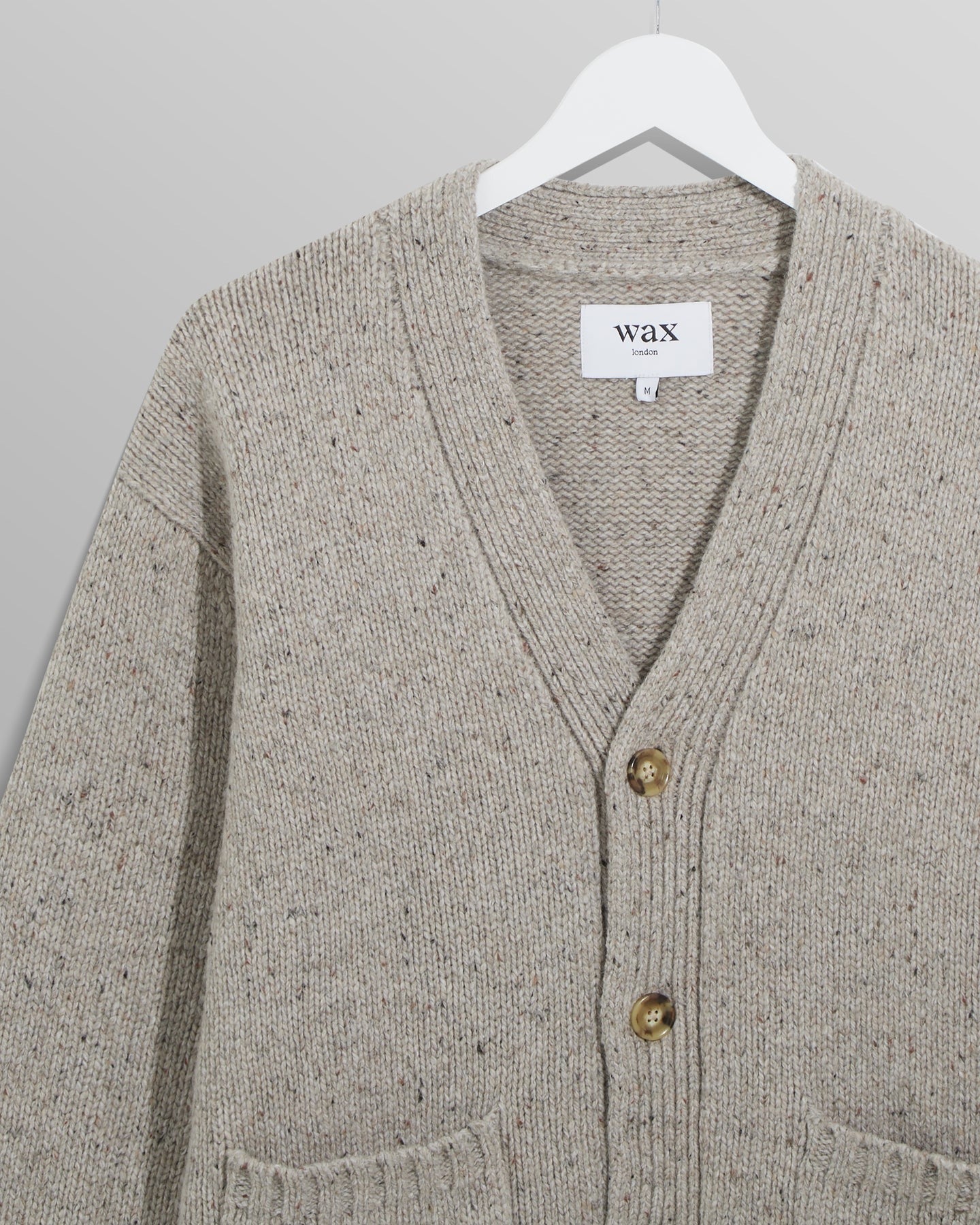 WAX London】Walker Cardigan Natural Fleck – Blue Beach Denim