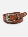 【Nudie Jeans】Western Embellished Belt Toffee Brown 雕花松石鑲嵌太妃棕西部皮帶
