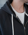 【Wonder Looper】Zip Hoodie- Double Heavyweight French Terry - Sumi Black 