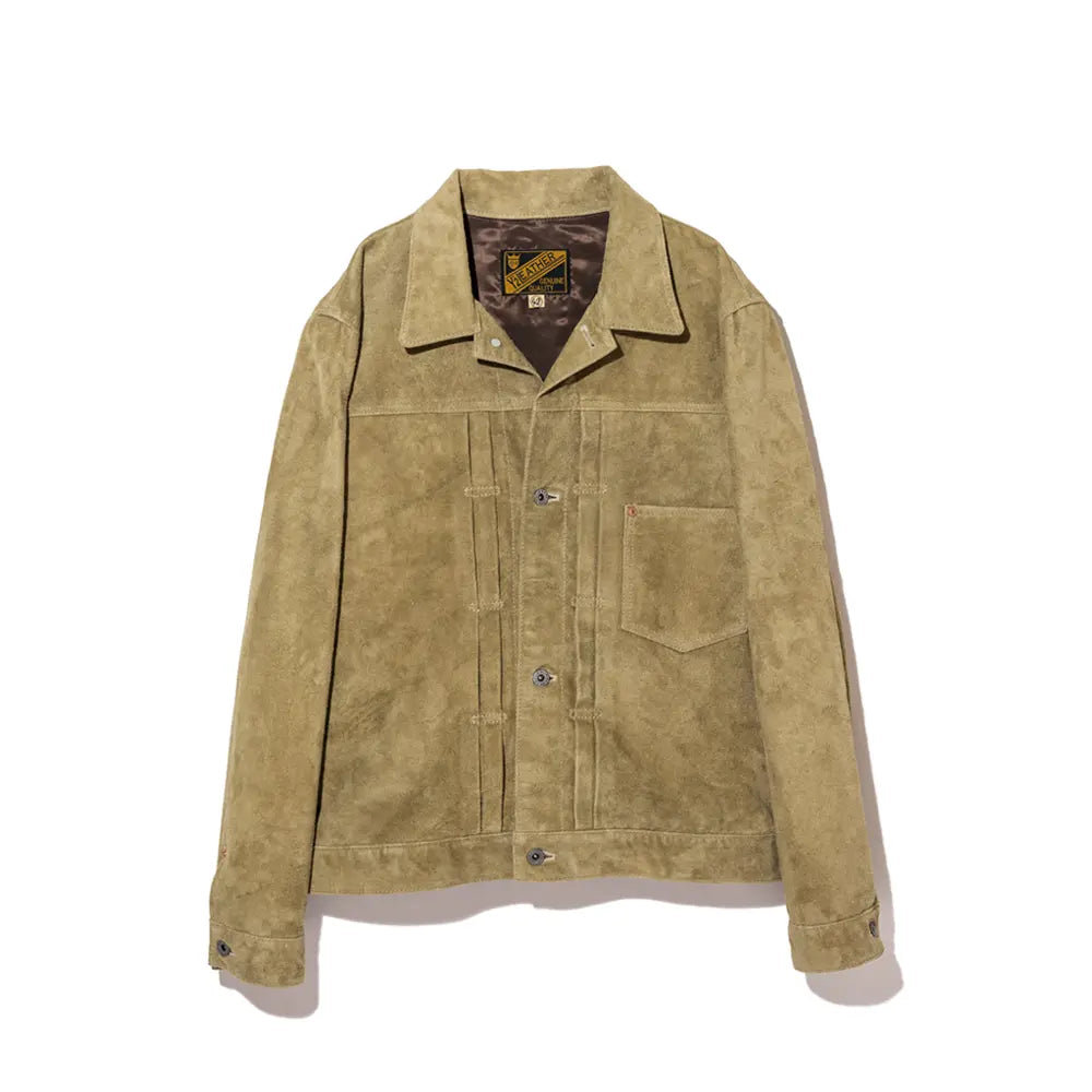 Y'2 Leather】 HSB 140-T Khaki Horse Roughout Type 1 Jacket – Blue