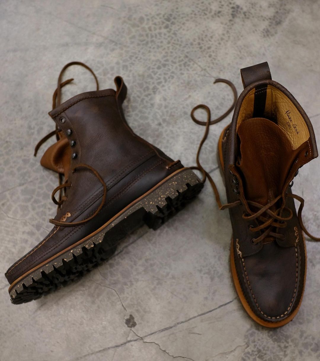 Yuketen】Maine Guide 6 eye DB Boots KUDU Castagna – Blue Yuketen】Maine Guide 6 eye DB Boots KUDU Castagna – Blue