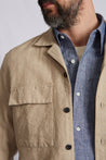 【ABCL Garments】AMEDEO hemp cotton beige stripe 3217 