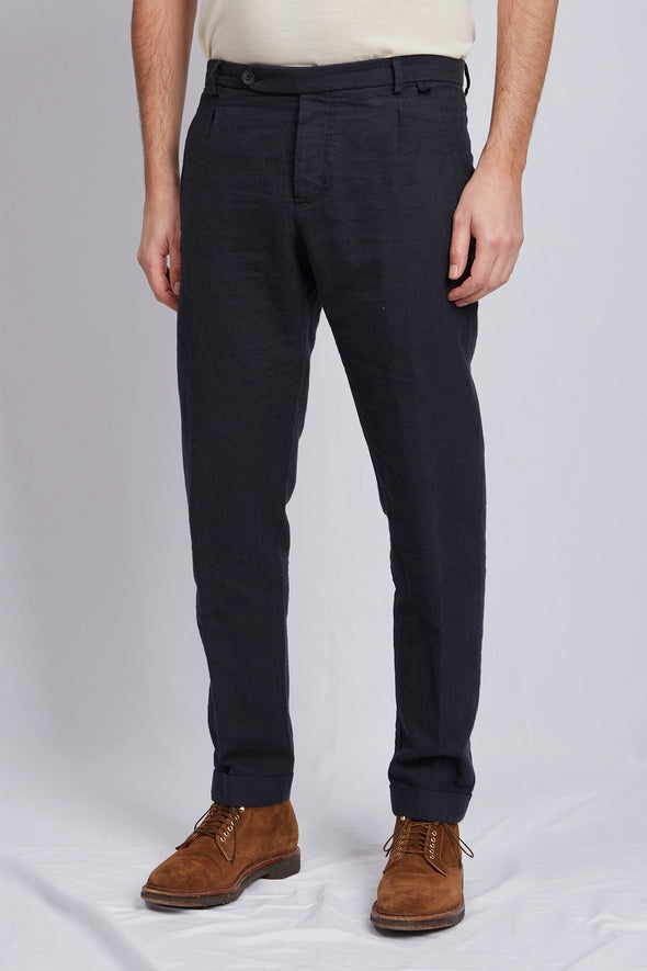 【ABCL Garments】PAUL hemp cotton navy stripe 3219 