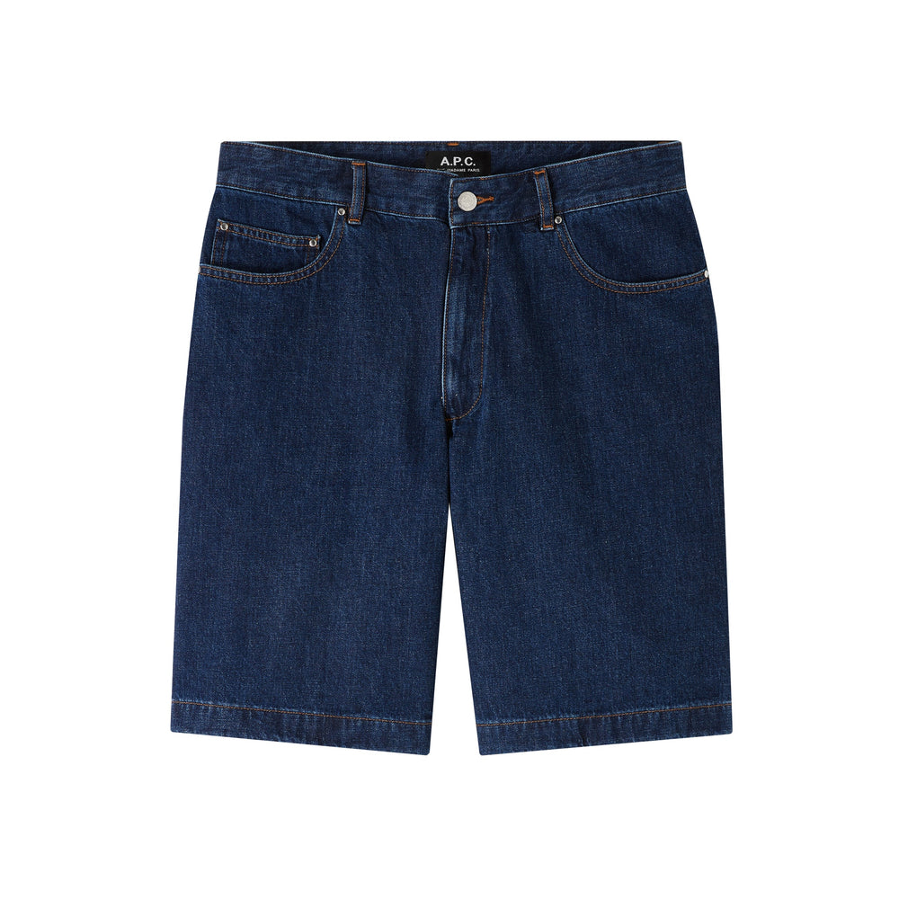 【A.P.C.】HELIO STONEWASHED DENIM SHORT 簡約深藍石洗牛仔短褲
