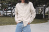 【3sixteen】Loop Collar Shirt Natural Crosshatch