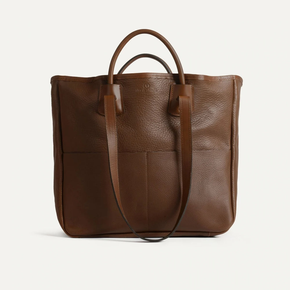 Bleu de Chauffe Meline Leather Tote Bag Amber Brown