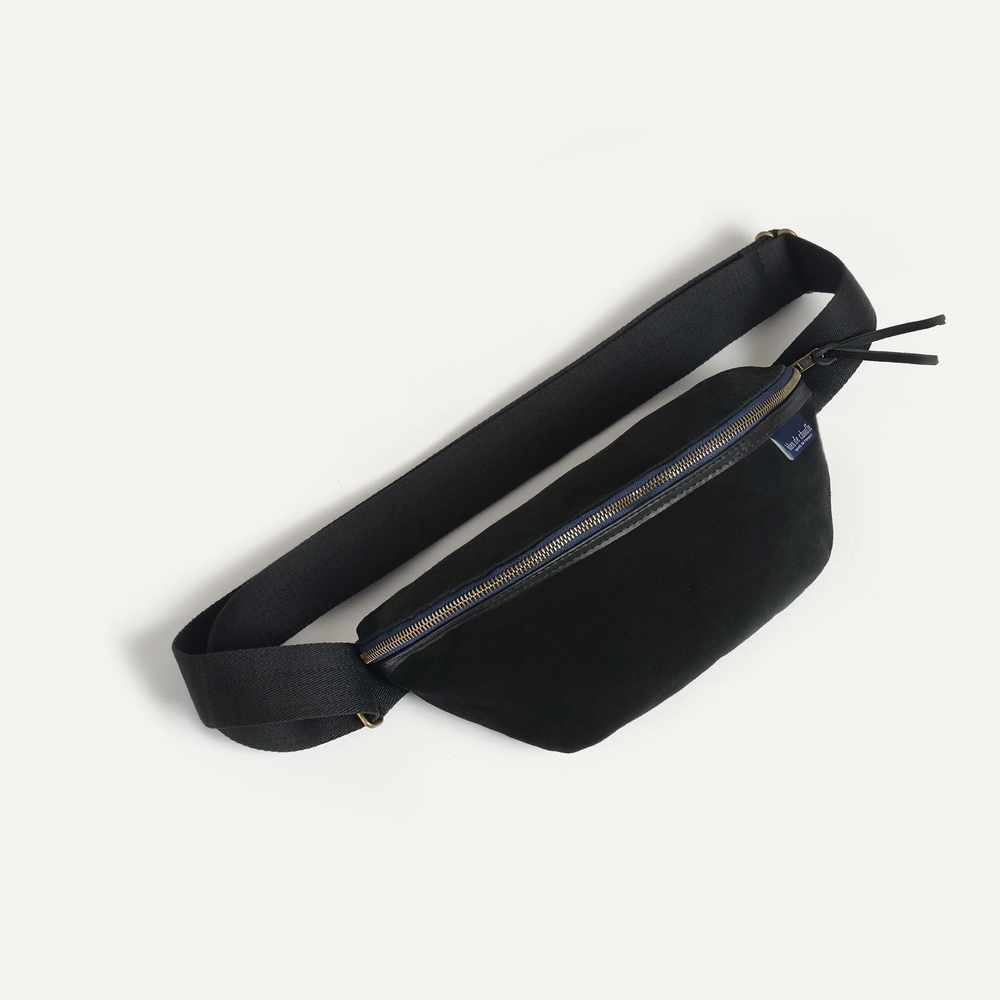Bleu de Chauffe New Beat Belt Bag Black Suede