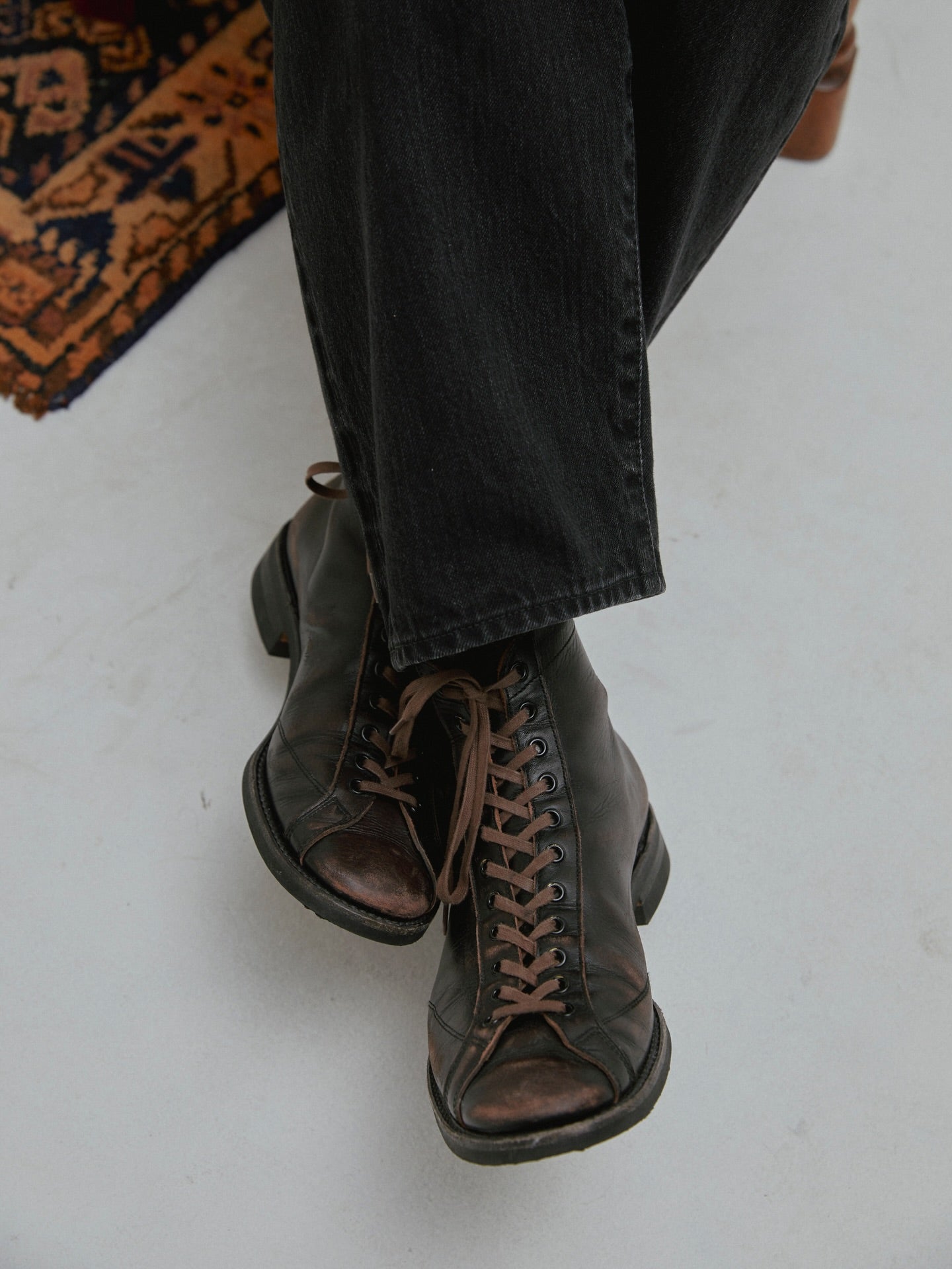 Brother Bridge】Henry Boxing Boots Vintage Teacore Calf Black 