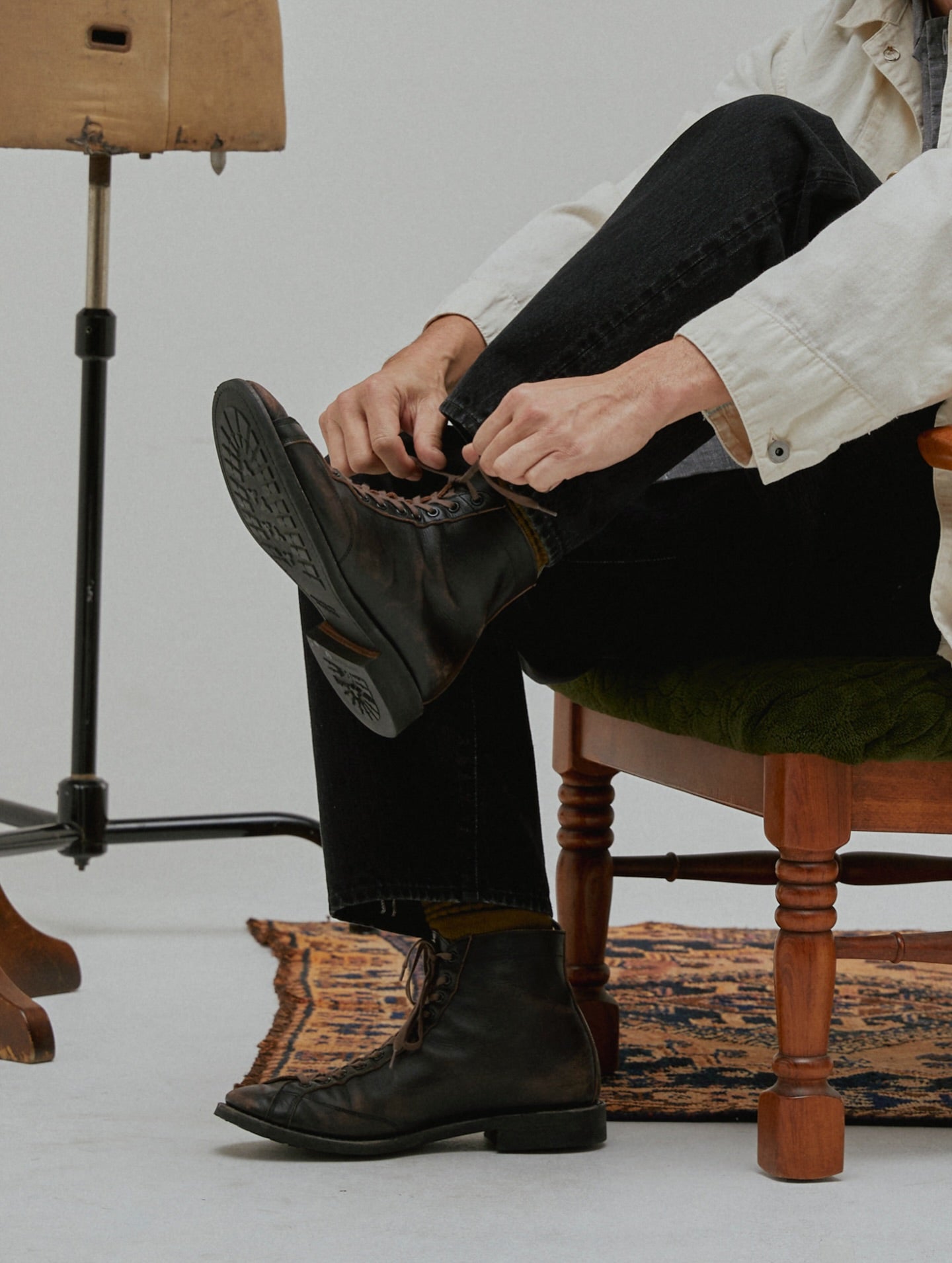 Brother Bridge】Henry Boxing Boots Vintage Teacore Calf Black 