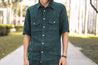 【Indigofera】Delray Shirt Linen Canvas Petrol