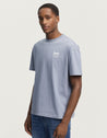 【DENHAM】ASPECT BOXY TEE CJ FLINTSTONE BLUE 骨手剪刀刺繡淺藍色寬鬆圖Tee