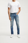 【DENHAM】Bolt FMAR OCS Skinny Jeans / 淺藍水洗 大範圍補釘作舊 貼身錐形牛仔褲