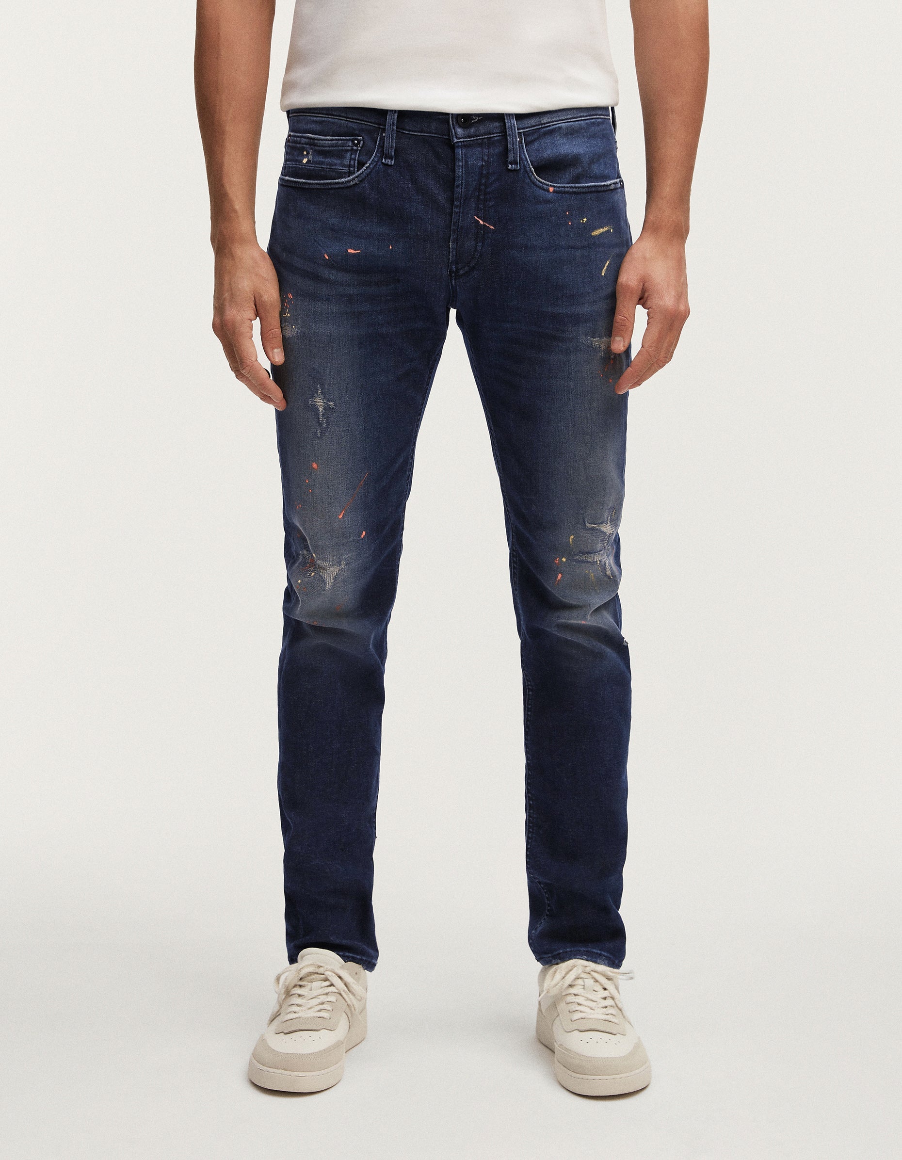 DENHAM BOLT FMHRP Medium Blue Painter's Patch Skinny Jeans – Blue
