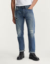 【DENHAM】Forge MIIZ9YS Straight Jeans / 全義大利製 仿真水洗補丁 赤耳布邊 直筒牛仔褲