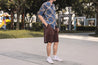 【Universal Works】Pleated Track Short In Chocolate Twill / 客製3x1斜紋棉布 緹花細節 寬鬆短褲