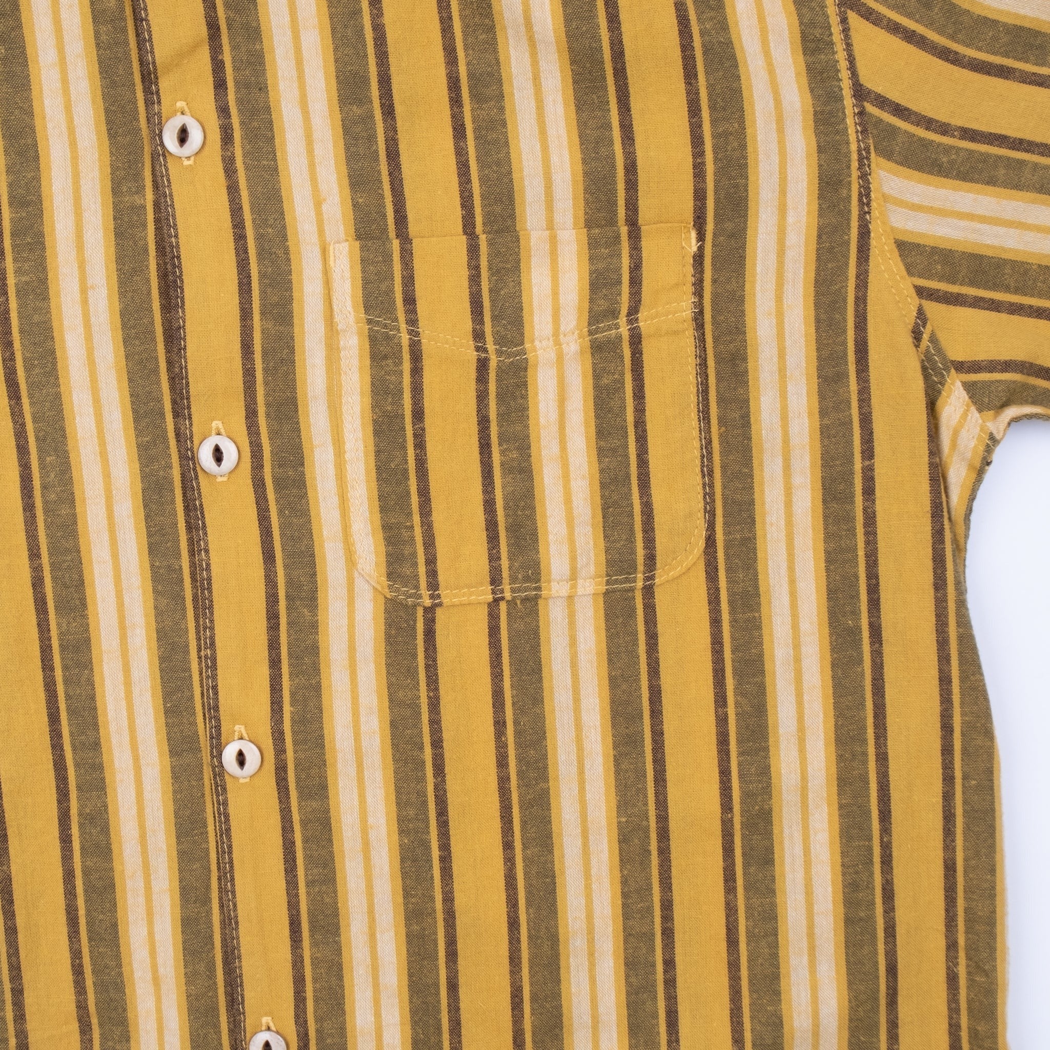 TheyLook Men's Short Sleeve Hawaiian Shirt - Casual Striped Patchwork Print Beach Shirt For Summer (Yellow, XX-Large)