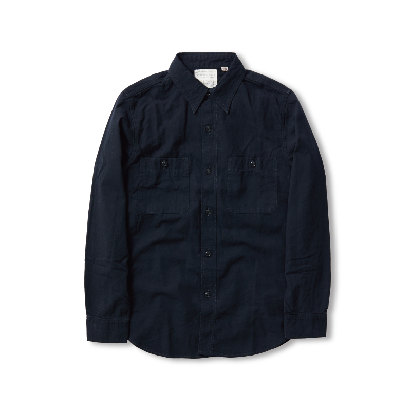【Fullcount】4810-22 Chambray Shirt Black 布邊水手布襯衫黑色