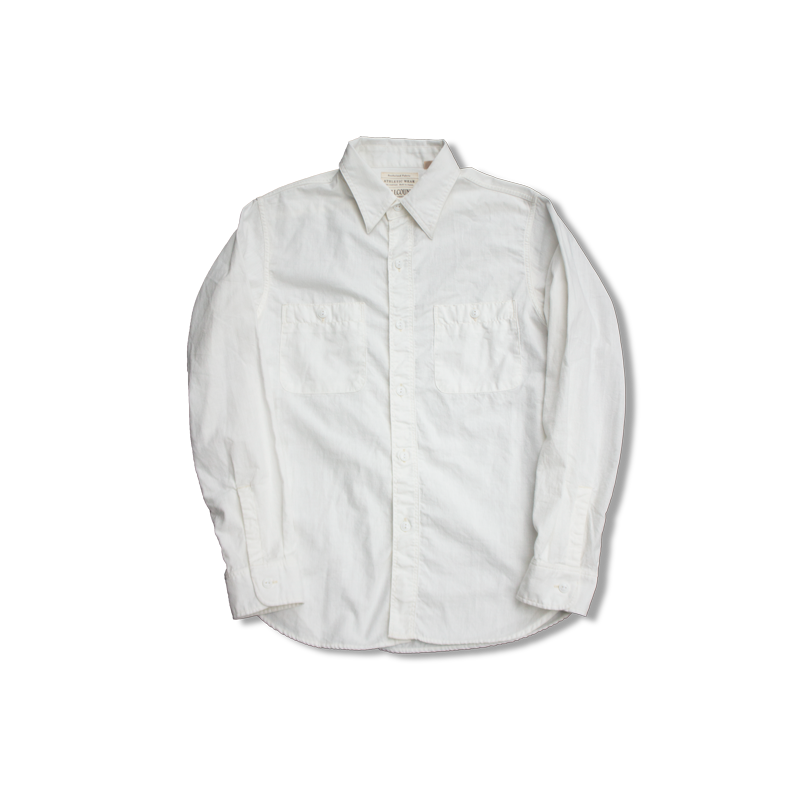【Fullcount】4810-22 Chambray Shirt White 布邊水手布襯衫白色