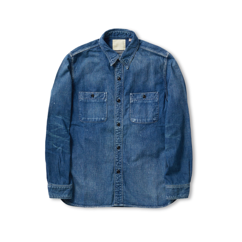 【Fullcount】4890HW-19 Zimbabwe Denim Work Shirt 丹寧工作襯衫復古舊化版本