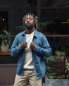 【Fullcount】4890HW-19 Zimbabwe Denim Work Shirt Heavy Worn Wash