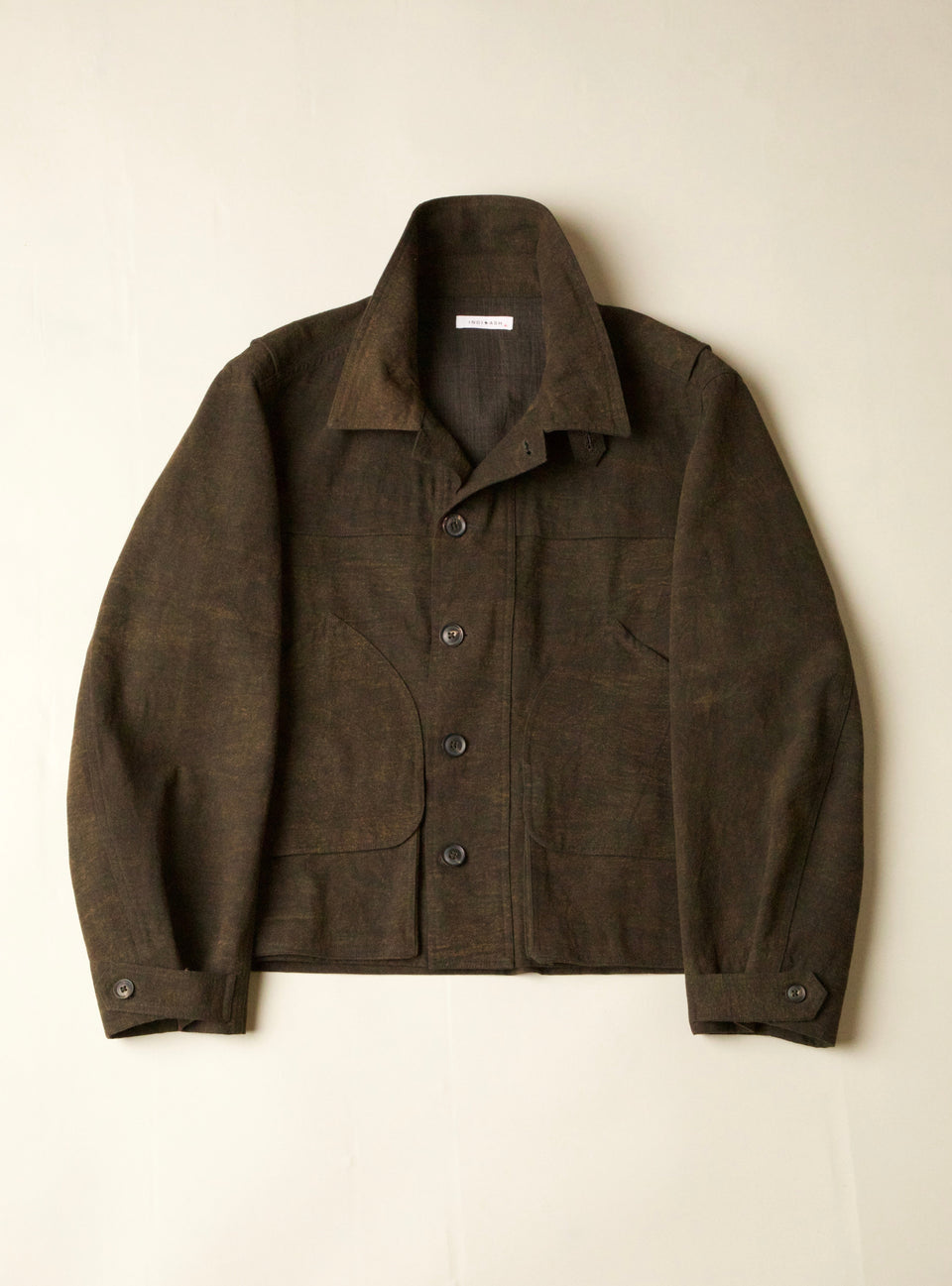 INDI+ASH CROPPED UTILITY JACKET - Organic Cotton Enzyme Canvas - Iron