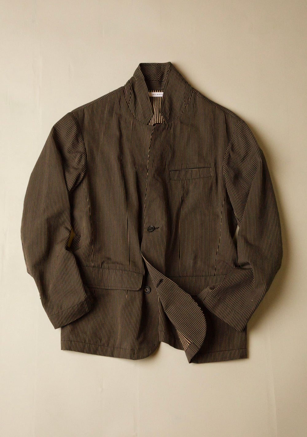 INDI+ASH SHAKOOR JACKET Power Loom Dobby Stripe - Iron/Acacia