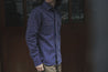 【Indigofera】Copeland Jacket Single Stripe Indigo Beige 日製直條紋布襯衫外套